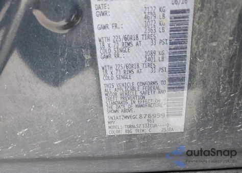 2016 Nissan Rogue Sl from USA, damaged, VIN 5N1AT2MV6GC876959